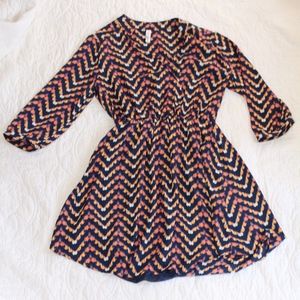 SOLD!! Chevron Mini Cap Sleeve Dress w/ cinched empire
